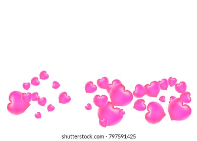 Hearts Confetti, bright colorful background, cute and fun decoration. Isolated. Vector illustration for celebration, party, carnival, festive, holiday and Your project.