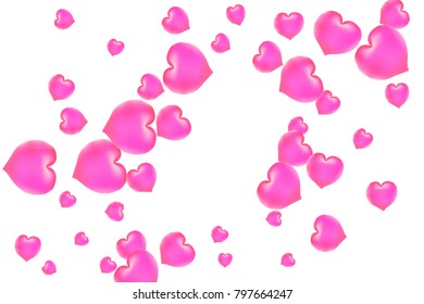 Hearts Confetti, bright colorful background, cute and fun decoration. Isolated. Vector illustration for celebration, party, carnival, festive, holiday and Your project.