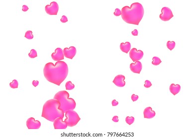 Hearts Confetti, bright colorful background, cute and fun decoration. Isolated. Vector illustration for celebration, party, carnival, festive, holiday and Your project.