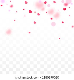 Hearts Confetti Falling Background. St. Valentine's Day pattern. Romantic Scattered Hearts Texture. Love. Sweet Moment. Gift. Cute Element of Design for Weddings.