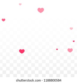 Hearts Confetti Falling Background. St. Valentine's Day pattern. Romantic Scattered Hearts Wallpaper. Vector Illustration. Cute Element of Design for Posters.
