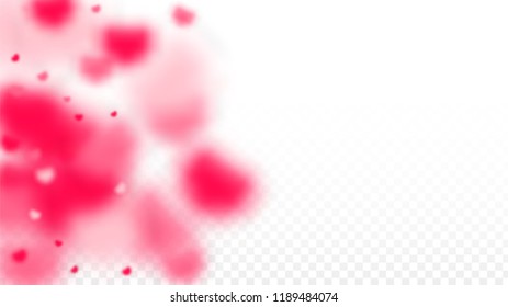 Hearts Confetti Falling Background. St. Valentine's Day pattern. Romantic Scattered Hearts Texture. Vector Illustration. Cute Element of Design for Posters.