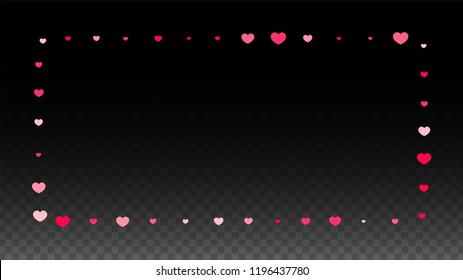 Hearts Confetti Falling Background. St. Valentine's Day pattern. Romantic Scattered Hearts Wallpaper. Vector Illustration. Cute Element of Design for Weddings.