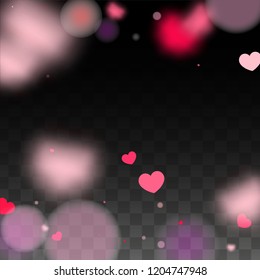 Hearts Confetti Falling Background. St. Valentine's Day pattern. Romantic Scattered Hearts Design Element. Love. Sweet Moment. Gift. Cute Element of Design for Posters.