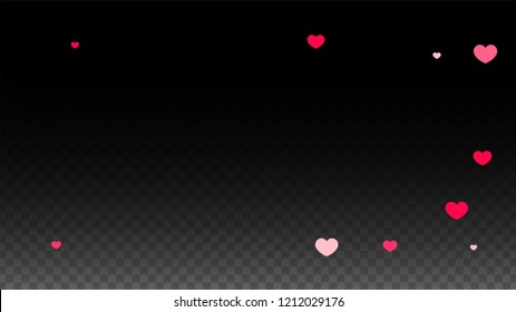 Hearts Confetti Falling Background. St. Valentine's Day pattern. Romantic Scattered Hearts Texture. Vector Illustration. Cute Element of Design for Flyers.