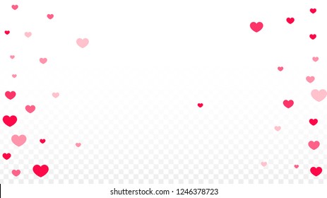 Hearts Confetti Falling Background. St. Valentine's Day pattern. Romantic Scattered Hearts Texture. Love. Sweet Moment. Gift. Cute Element of Design for Posters.