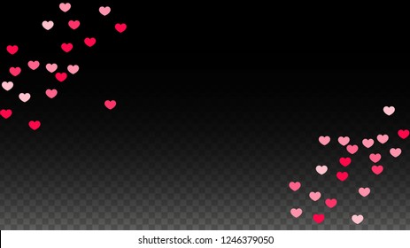 Hearts Confetti Falling Background. St. Valentine's Day pattern. Romantic Scattered Hearts Wallpaper. Love. Sweet Moment. Gift. Cute Element of Design for Cards.