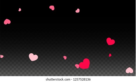 Hearts Confetti Falling Background. St. Valentine's Day pattern. Romantic Scattered Hearts Design Element. Vector Illustration. Cute Element of Design for Anniversary.