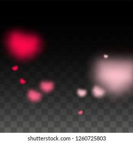 Hearts Confetti Falling Background. St. Valentine's Day pattern. Romantic Scattered Hearts Design Element. Love. Sweet Moment. Gift. Cute Element of Design for Banners.
