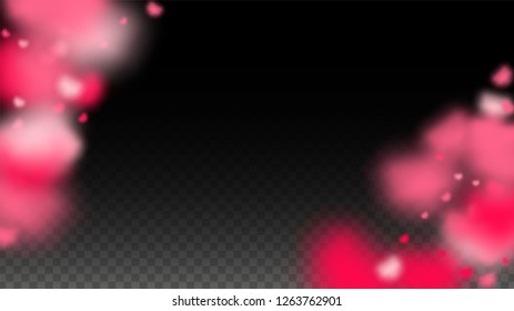 Hearts Confetti Falling Background. St. Valentine's Day pattern. Romantic Scattered Hearts Design Element. Love. Sweet Moment. Gift. Cute Element of Design for Flyers.