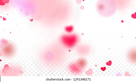 Hearts Confetti Falling Background. St. Valentine's Day pattern. Romantic Scattered Hearts Texture. Love. Sweet Moment. Gift. Cute Element of Design for Flyers.