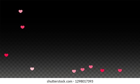 Hearts Confetti Falling Background. St. Valentine's Day pattern. Romantic Scattered Hearts Design Element. Vector Illustration. Cute Element of Design for Anniversary.