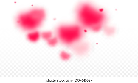 Hearts Confetti Falling Background. St. Valentine's Day pattern. Romantic Scattered Hearts Texture. Love. Sweet Moment. Gift. Cute Element of Design for Cards.
