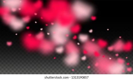 Hearts Confetti Falling Background. St. Valentine's Day pattern. Romantic Scattered Hearts Design Element. Love. Sweet Moment. Gift. Cute Element of Design for Cards.
