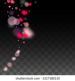 Hearts Confetti Falling Background. St. Valentine's Day pattern. Romantic Scattered Hearts Design Element. Love. Sweet Moment. Gift. Cute Element of Design for Weddings.