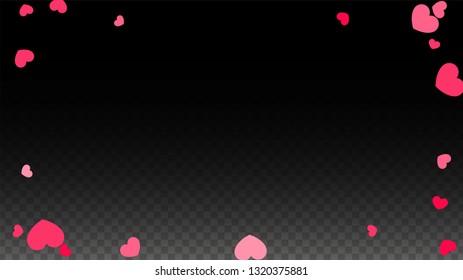 Hearts Confetti Falling Background. St. Valentine's Day pattern. Romantic Scattered Hearts Design Element. Vector Illustration. Cute Element of Design for Anniversary.