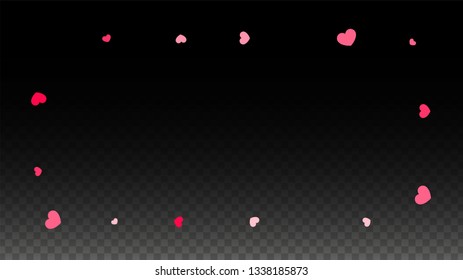 Hearts Confetti Falling Background. St. Valentine's Day pattern. Romantic Scattered Hearts Design Element. Love. Sweet Moment. Gift. Cute Element of Design for Cards.