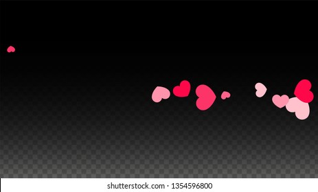 Hearts Confetti Falling Background. St. Valentine's Day pattern. Romantic Scattered Hearts Design Element. Vector Illustration. Cute Element of Design for Anniversary.