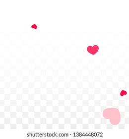 Hearts Confetti Falling Background. St. Valentine's Day pattern. Romantic Scattered Hearts Texture. Love. Sweet Moment. Gift. Cute Element of Design for Flyers.