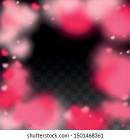 Hearts Confetti Falling Background. St. Valentine's Day pattern. Romantic Scattered Hearts Wallpaper. Love. Sweet Moment. Gift. Cute Element of Design for Posters.
