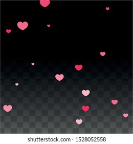 Hearts Confetti Falling Background. St. Valentine's Day pattern. Romantic Scattered Hearts Wallpaper. Vector Illustration. Cute Element of Design for Birthday Party.
