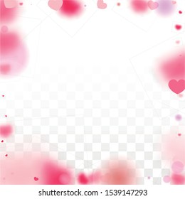 Hearts Confetti Falling Background. St. Valentine's Day pattern. Romantic Scattered Hearts Design Element. Love. Sweet Moment. Gift. Cute Element of Design for Anniversary.