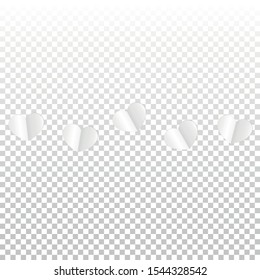 Hearts Confetti Falling Background. St. Valentine's Day pattern. Romantic Scattered Hearts Wallpaper. Vector Illustration. Cute Element of Design for Banners.