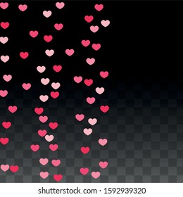 Hearts Confetti Falling Background. St. Valentine's Day pattern. Romantic Scattered Hearts Design Element. Vector Illustration. Cute Element of Design for Banners.