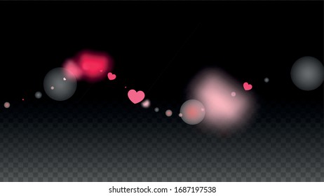 Hearts Confetti Falling Background. St. Valentine's Day pattern. Romantic Scattered Hearts Wallpaper. Vector Illustration. Cute Element of Design for Banners.
