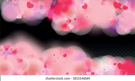 Hearts Confetti Falling Background. St. Valentine's Day pattern. Romantic Scattered Hearts Wallpaper. Vector Illustration. Cute Element of Design for Weddings.