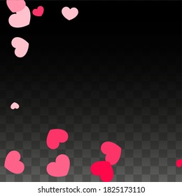 Hearts Confetti Falling Background. St. Valentine's Day pattern. Romantic Scattered Hearts Wallpaper. Love. Sweet Moment. Gift. Cute Element of Design for Weddings.
