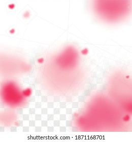 Hearts Confetti Falling Background. St. Valentine's Day pattern. Romantic Scattered Hearts Design Element. Vector Illustration. Cute Element of Design for Birthday Party.