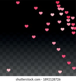 Hearts Confetti Falling Background. St. Valentine's Day pattern. Romantic Scattered Hearts Design Element. Vector Illustration. Cute Element of Design for Flyers.