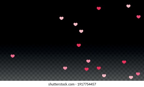 Hearts Confetti Falling Background. St. Valentine's Day pattern. Romantic Scattered Hearts Texture. Love. Sweet Moment. Gift. Cute Element of Design for Birthday Party.