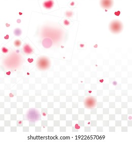 Hearts Confetti Falling Background. St. Valentine's Day pattern. Romantic Scattered Hearts Design Element. Love. Sweet Moment. Gift. Cute Element of Design for Banners.