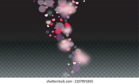 Hearts Confetti Falling Background. St. Valentine's Day pattern. Romantic Scattered Hearts Wallpaper. Love. Sweet Moment. Gift. Cute Element of Design for Sales or Celebration.