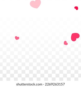 Hearts Confetti Falling Background. St. Valentine's Day pattern. Romantic Scattered Hearts Design Element. Vector Illustration. Cute Element of Design for Sales or Celebration.