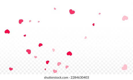 Hearts Confetti Falling Background. St. Valentine's Day pattern. Romantic Scattered Hearts Texture. Vector Illustration. Cute Element of Design for Flyers.