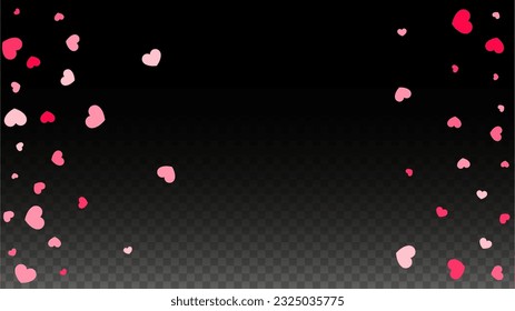 Hearts Confetti Falling Background. St. Valentine's Day pattern. Romantic Scattered Hearts Texture. Vector Illustration. Cute Element of Design for Cards.