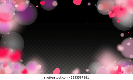 Hearts Confetti Falling Background. St. Valentine's Day pattern. Romantic Scattered Hearts Texture. Love. Sweet Moment. Gift. Cute Element of Design for Sales or Celebration.