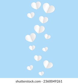 Hearts Confetti Falling Background. St. Valentine's Day pattern. Romantic Scattered Hearts Design Element. Vector Illustration. Cute Element of Design for Sales or Celebration.