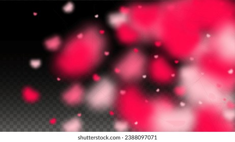 Hearts Confetti Falling Background. St. Valentine's Day pattern. Romantic Scattered Hearts Texture. Vector Illustration. Cute Element of Design for Banners.