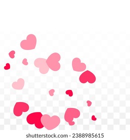 Hearts Confetti Falling Background. St. Valentine's Day pattern. Romantic Scattered Hearts Wallpaper. Love. Sweet Moment. Gift. Cute Element of Design for Anniversary.