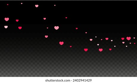 Hearts Confetti Falling Background. St. Valentine's Day pattern. Romantic Scattered Hearts Texture. Love. Sweet Moment. Gift. Cute Element of Design for Anniversary.