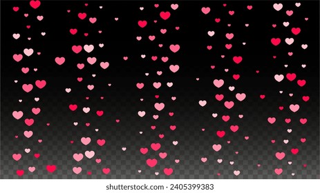 El Corazón Confetti Cae De Fondo. Patrón del Día de San Valentín. Textura Romántica de Corazón Dispersado. Ilustración vectorial. Elemento lindo del diseño para volantes.