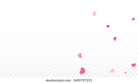 Hearts Confetti Falling Background. St. Valentine's Day pattern. Romantic Scattered Hearts Texture. Love. Sweet Moment. Gift. Cute Element of Design for Weddings.