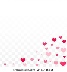 Herzen Konfetti fallen Hintergrund. Das Muster des Valentinstag. Romantisches Streuherz-Designelement. In: Vector Illustration. Nettes Element des Designs für Hochzeiten.