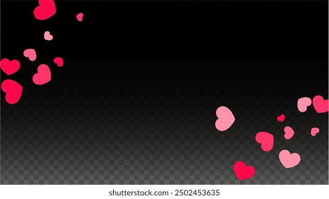 Hearts Confetti Falling Background. St. Valentine's Day pattern. Romantic Scattered Hearts Wallpaper. Vector Illustration. Cute Element of Design for Banners.