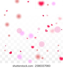 Hearts Confetti Falling Background. St. Valentine's Day pattern. Romantic Scattered Hearts Wallpaper. Vector Illustration. Cute Element of Design for Banners.