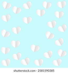 Hearts Confetti Falling Background. St. Valentine's Day pattern. Romantic Scattered Hearts Wallpaper. Love. Sweet Moment. Gift. Cute Element of Design for Flyers.